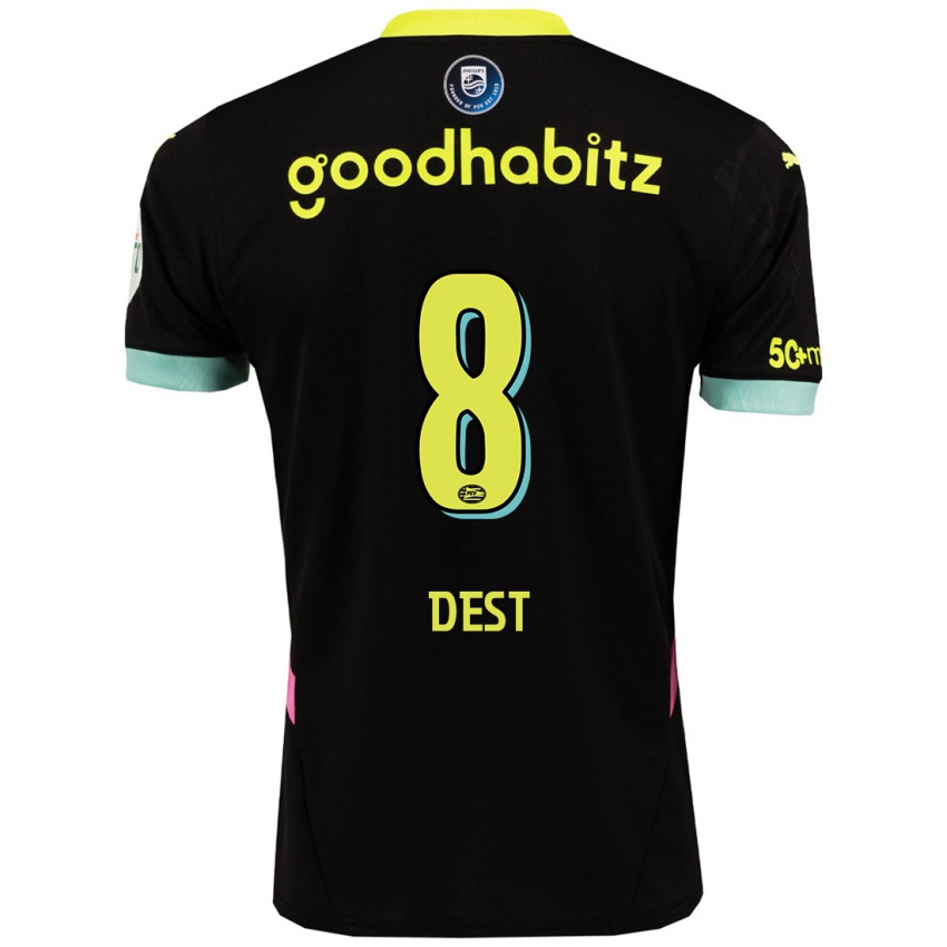 Heren Sergino Dest #8 Zwart Geel Uitshirt Uittenue 2024/25 T-Shirt