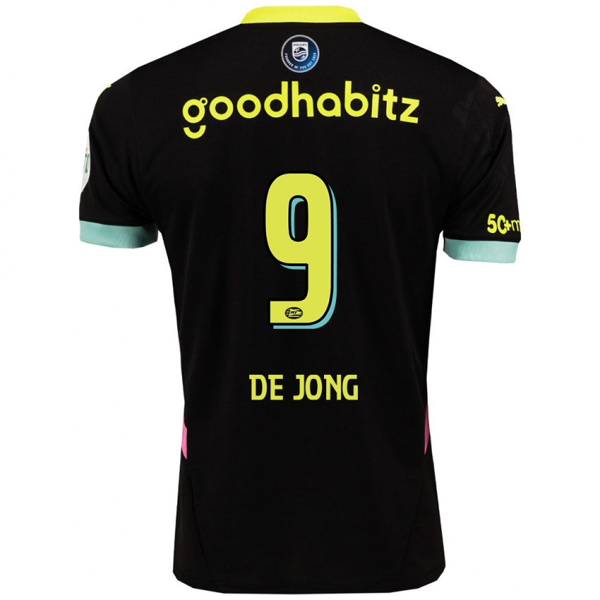 Heren Luuk De Jong #9 Zwart Geel Uitshirt Uittenue 2024/25 T-Shirt