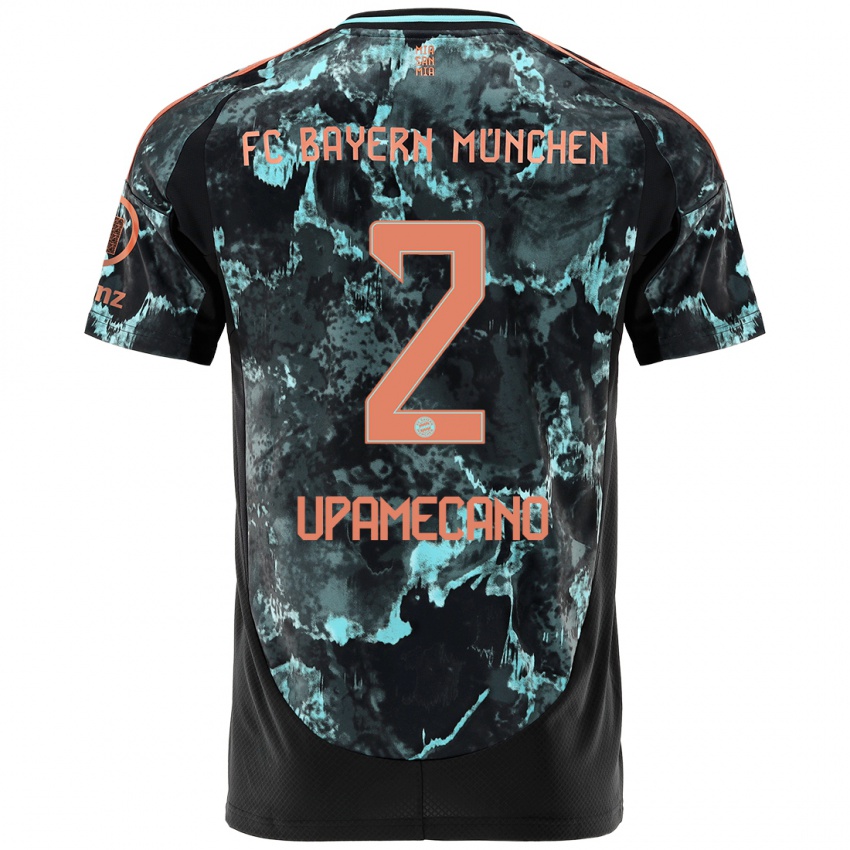 Heren Dayot Upamecano #2 Zwart Uitshirt Uittenue 2024/25 T-Shirt