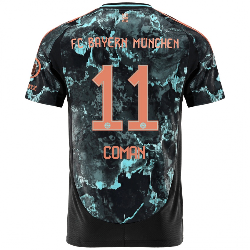 Heren Kingsley Coman #11 Zwart Uitshirt Uittenue 2024/25 T-Shirt