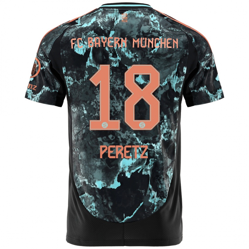 Heren Daniel Peretz #18 Zwart Uitshirt Uittenue 2024/25 T-Shirt