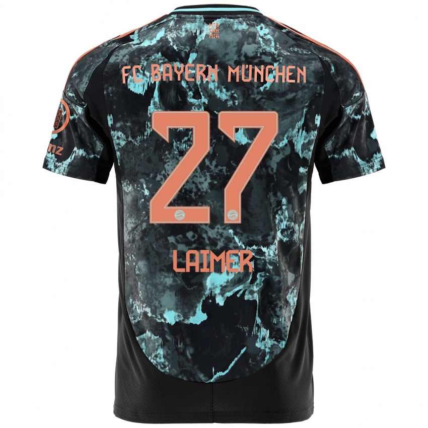 Heren Konrad Laimer #27 Zwart Uitshirt Uittenue 2024/25 T-Shirt