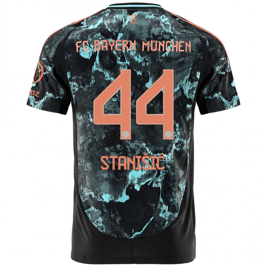 Heren Josip Stanisic #44 Zwart Uitshirt Uittenue 2024/25 T-Shirt