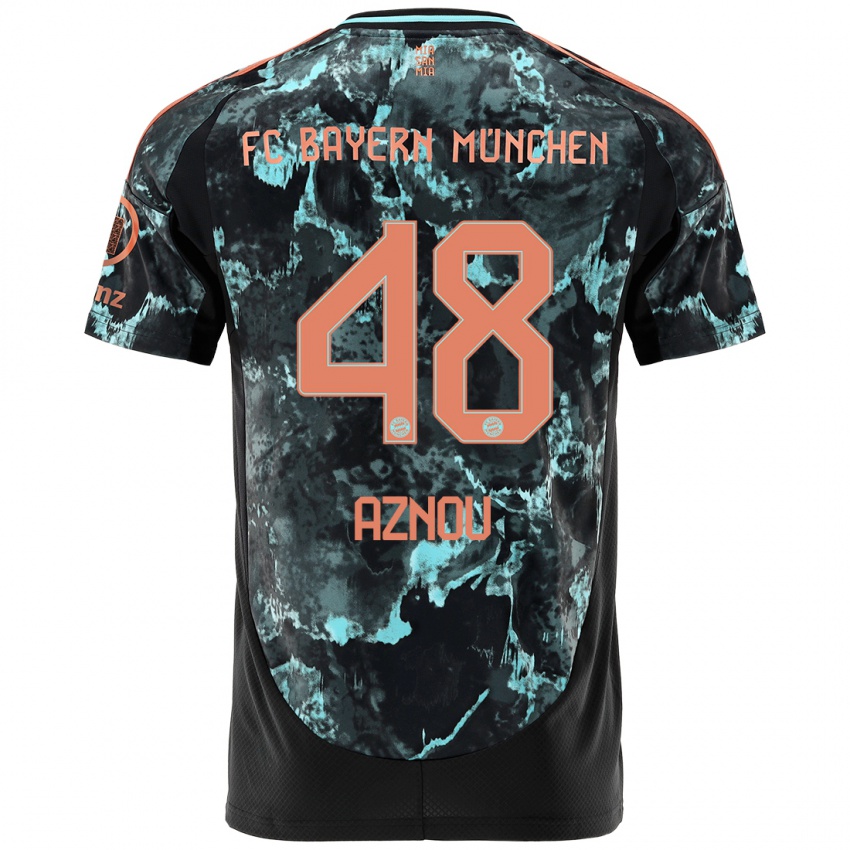 Heren Adam Aznou #48 Zwart Uitshirt Uittenue 2024/25 T-Shirt