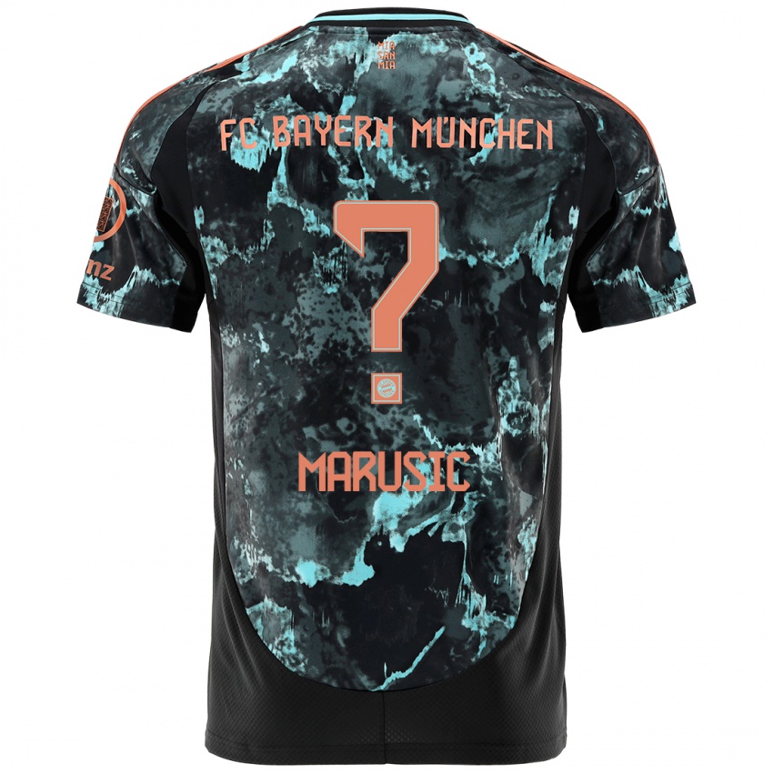 Heren Gabriel Marusic #0 Zwart Uitshirt Uittenue 2024/25 T-Shirt