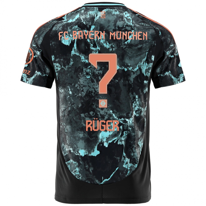 Heren Kurt Rüger #0 Zwart Uitshirt Uittenue 2024/25 T-Shirt