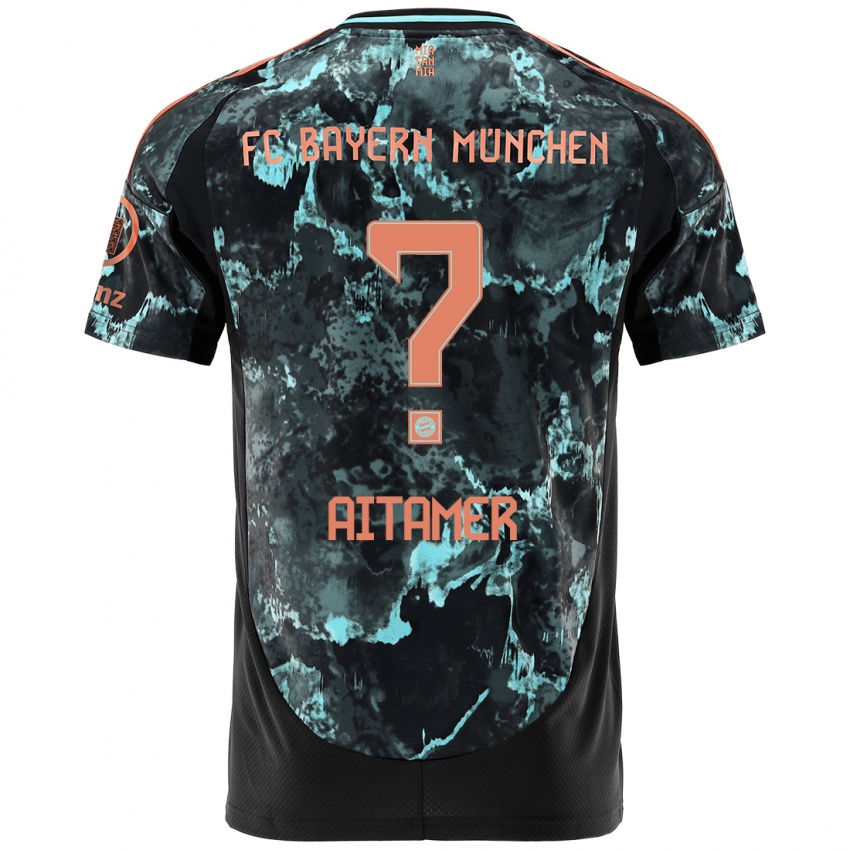 Heren Younes Aitamer #0 Zwart Uitshirt Uittenue 2024/25 T-Shirt