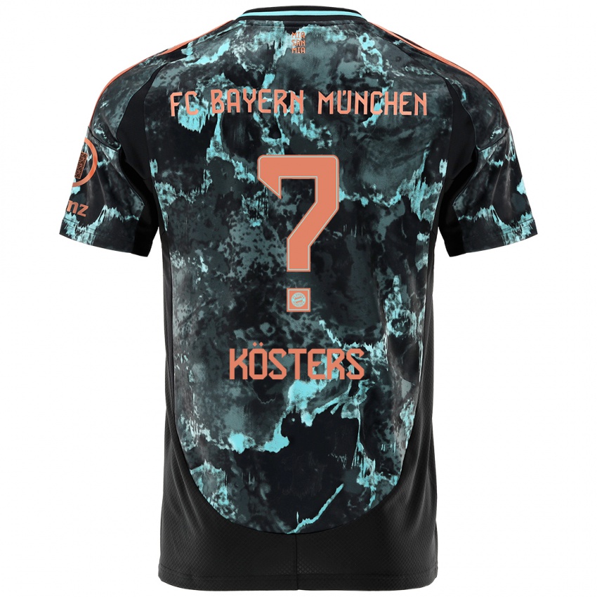 Heren Matthias Kösters #0 Zwart Uitshirt Uittenue 2024/25 T-Shirt