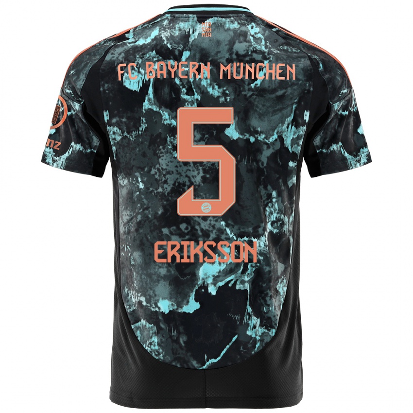 Heren Magdalena Eriksson #5 Zwart Uitshirt Uittenue 2024/25 T-Shirt