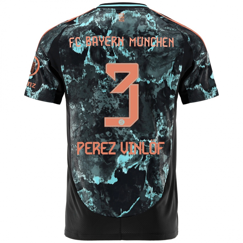 Heren Matteo Perez Vinlöf #3 Zwart Uitshirt Uittenue 2024/25 T-Shirt