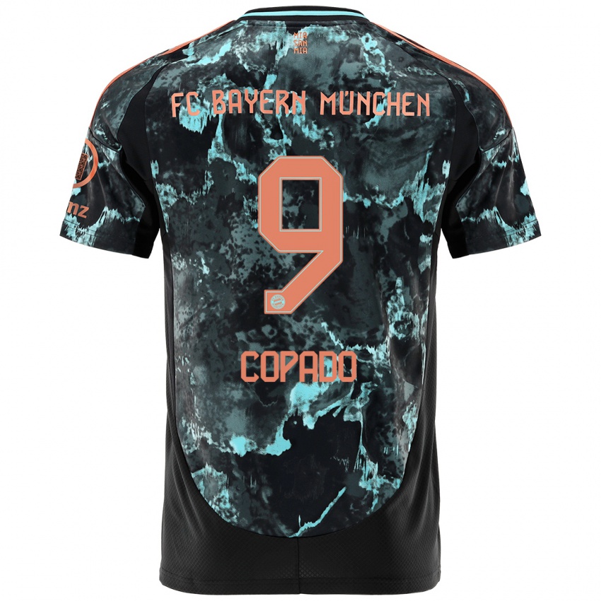 Heren Lucas Copado #9 Zwart Uitshirt Uittenue 2024/25 T-Shirt