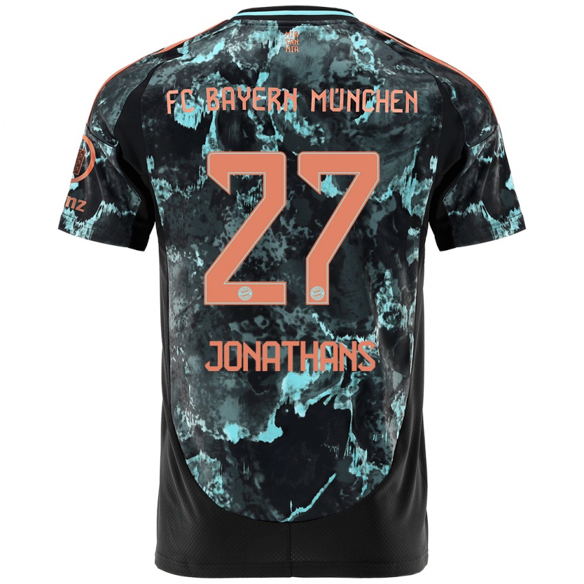 Heren David Jonathans #27 Zwart Uitshirt Uittenue 2024/25 T-Shirt