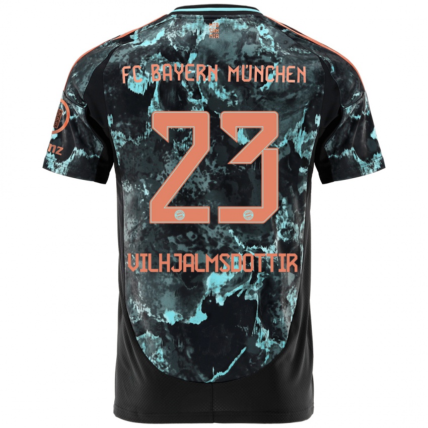 Heren Karolina Lea Vilhjalmsdottir #23 Zwart Uitshirt Uittenue 2024/25 T-Shirt