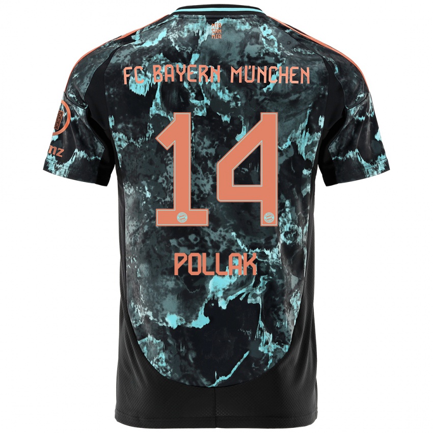 Heren Florian Pollak #14 Zwart Uitshirt Uittenue 2024/25 T-Shirt