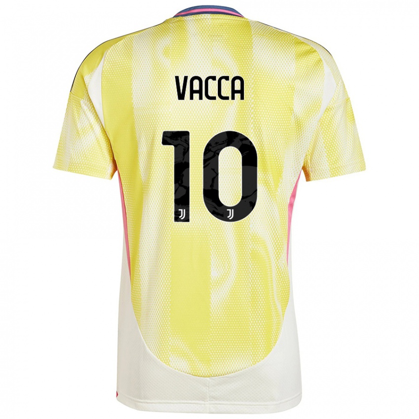 Heren Alessio Vacca #10 Zonnig Geel Uitshirt Uittenue 2024/25 T-Shirt