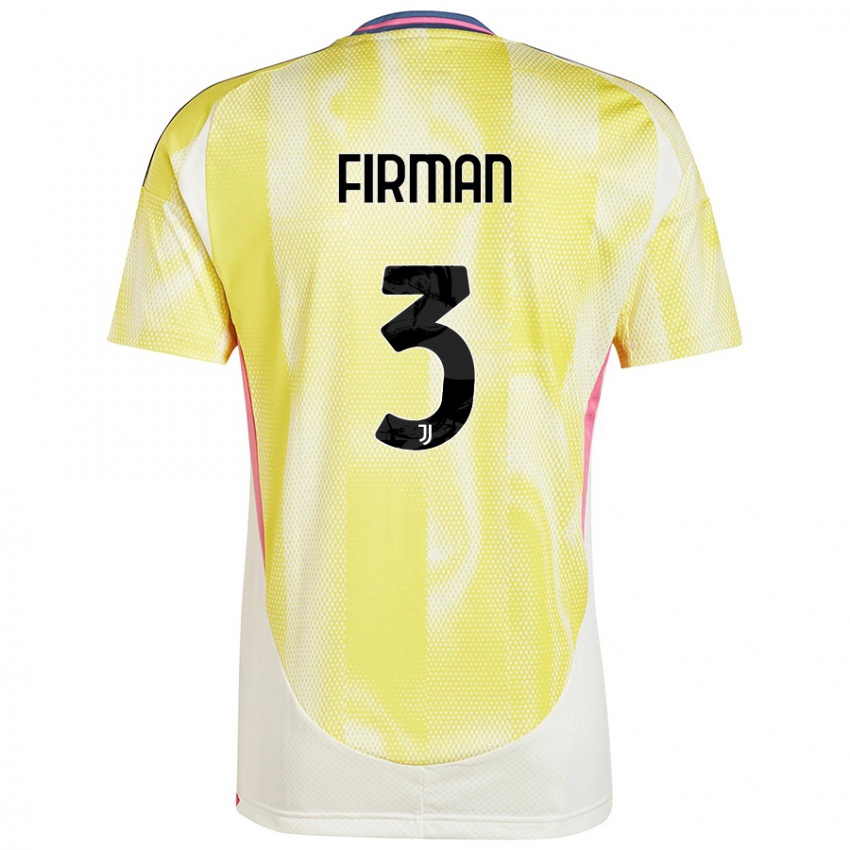 Heren Andriy Firman #3 Zonnig Geel Uitshirt Uittenue 2024/25 T-Shirt