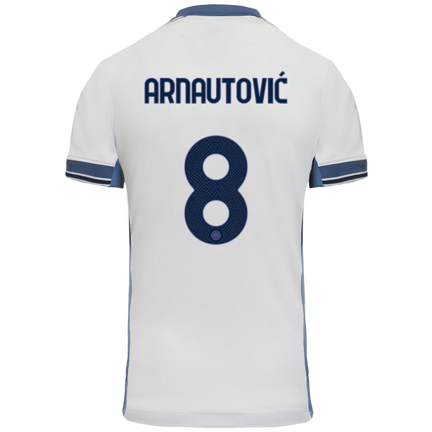 Heren Marko Arnautovic #8 Wit Grijs Uitshirt Uittenue 2024/25 T-Shirt