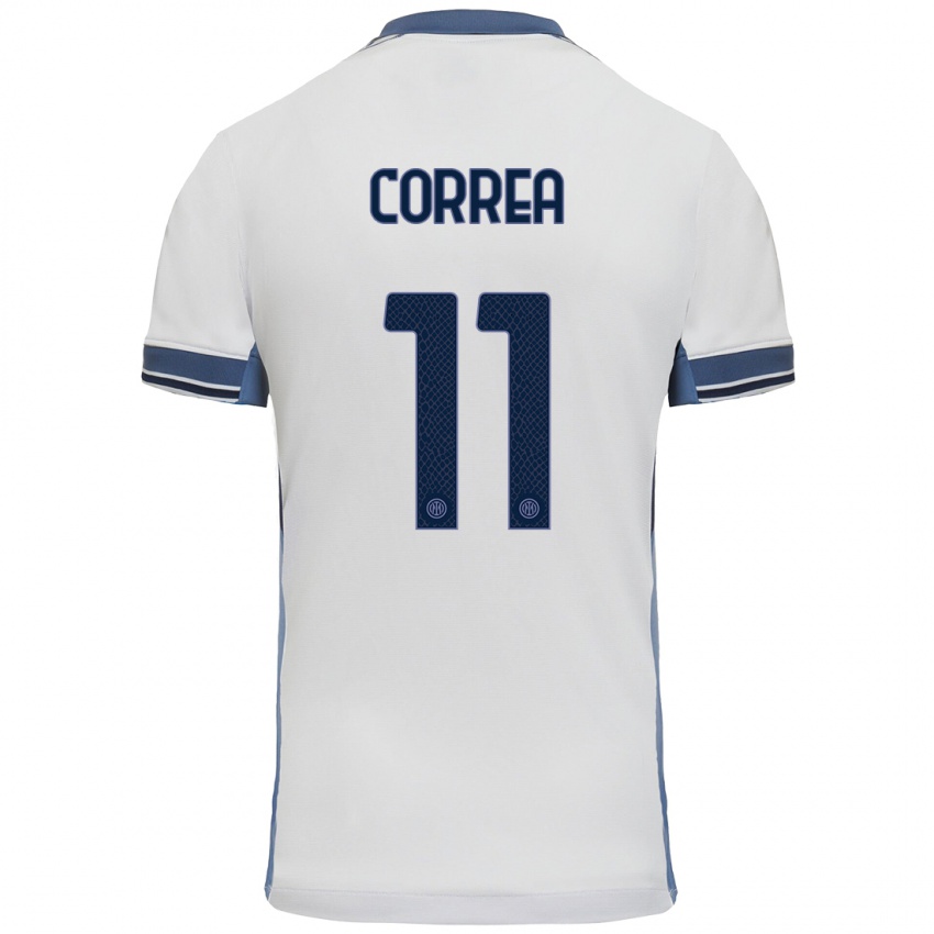 Heren Joaquin Correa #11 Wit Grijs Uitshirt Uittenue 2024/25 T-Shirt