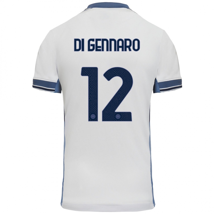 Heren Raffaele Di Gennaro #12 Wit Grijs Uitshirt Uittenue 2024/25 T-Shirt