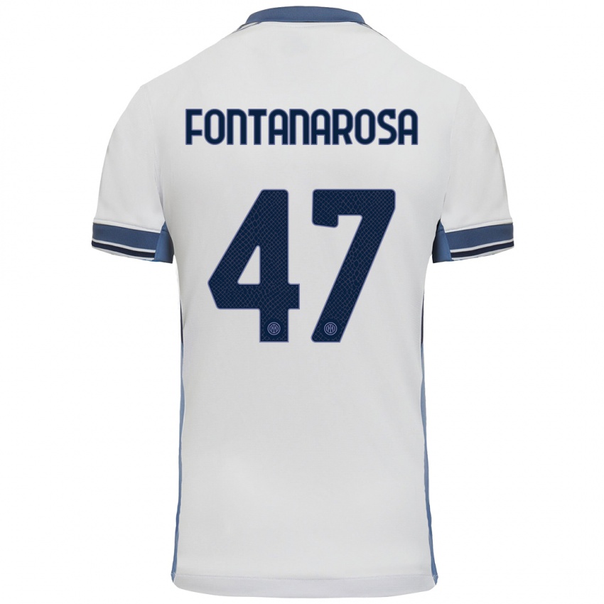 Heren Alessandro Fontanarosa #47 Wit Grijs Uitshirt Uittenue 2024/25 T-Shirt