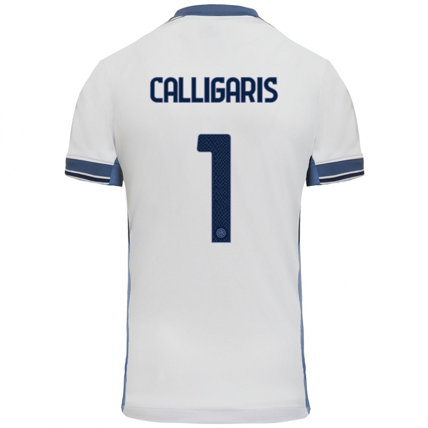 Heren Alessandro Calligaris #1 Wit Grijs Uitshirt Uittenue 2024/25 T-Shirt