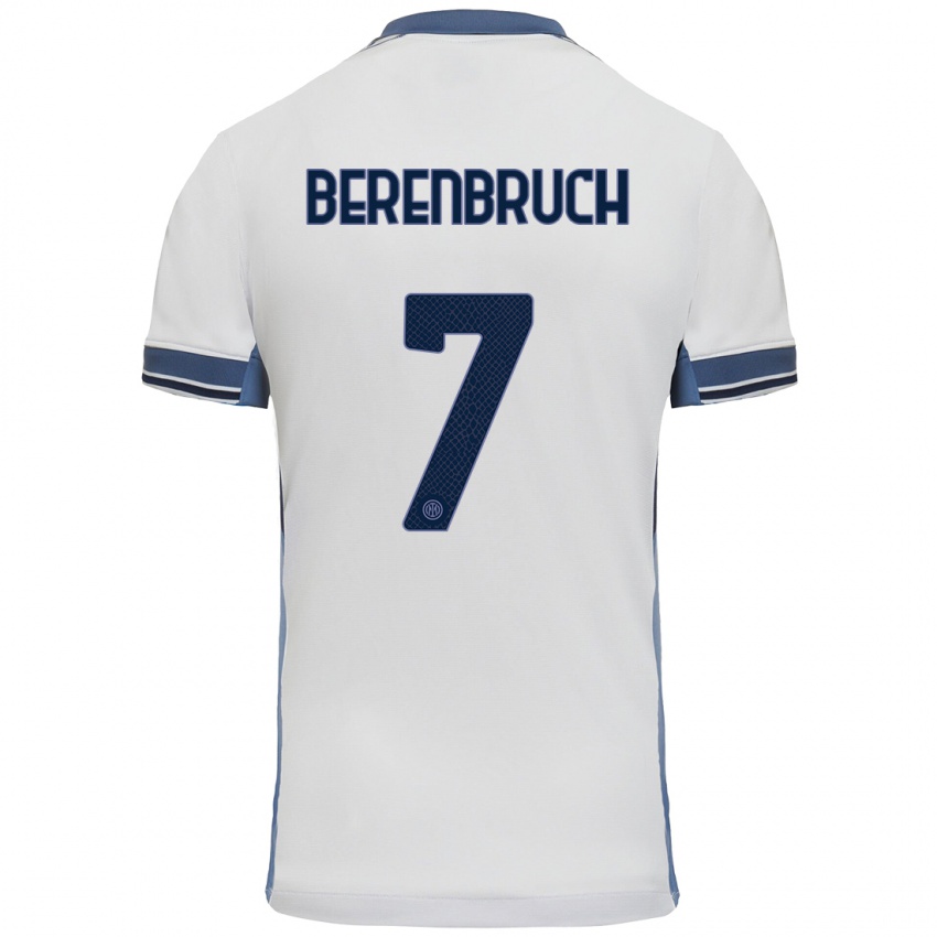 Heren Thomas Berenbruch #7 Wit Grijs Uitshirt Uittenue 2024/25 T-Shirt