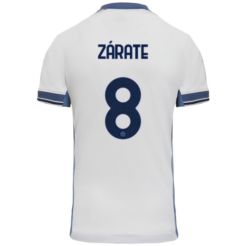 Heren Dilan Zárate #8 Wit Grijs Uitshirt Uittenue 2024/25 T-Shirt