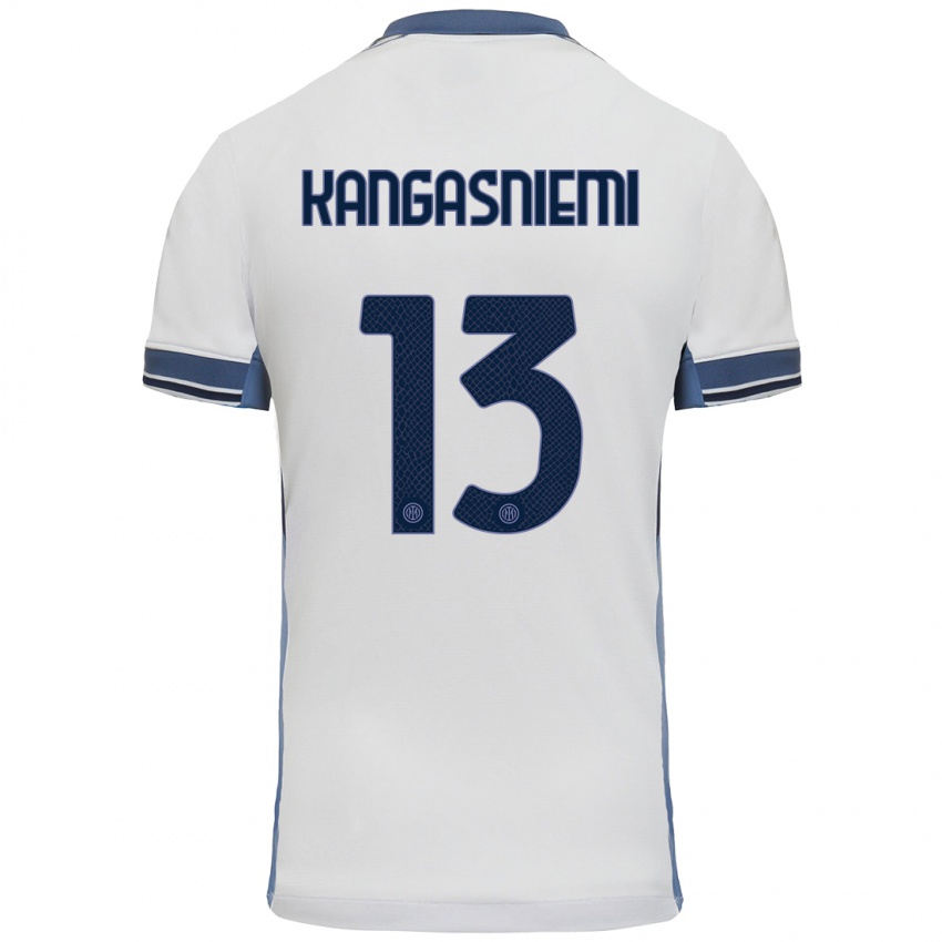 Heren Ilari Kangasniemi #13 Wit Grijs Uitshirt Uittenue 2024/25 T-Shirt