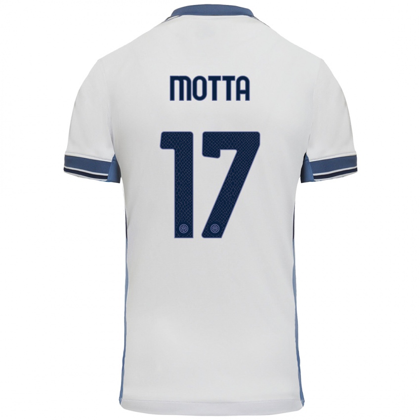 Heren Matteo Motta #17 Wit Grijs Uitshirt Uittenue 2024/25 T-Shirt