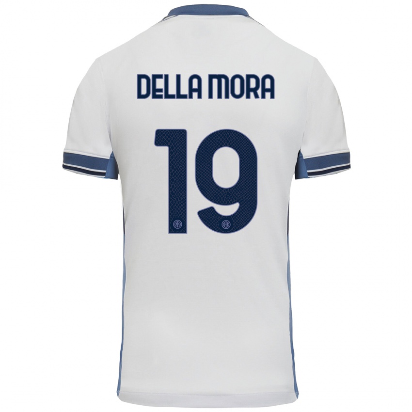 Heren Tommaso Della Mora #19 Wit Grijs Uitshirt Uittenue 2024/25 T-Shirt