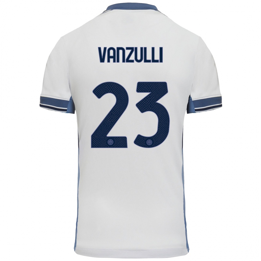 Heren Marco Vanzulli #23 Wit Grijs Uitshirt Uittenue 2024/25 T-Shirt