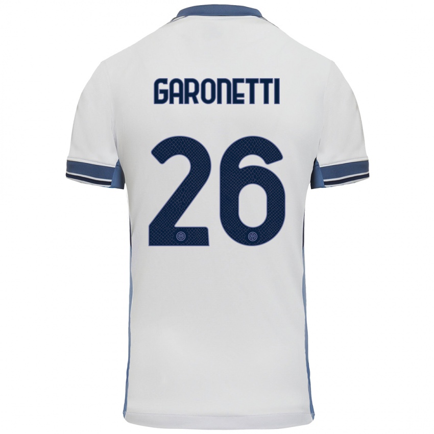 Heren Gabriele Garonetti #26 Wit Grijs Uitshirt Uittenue 2024/25 T-Shirt