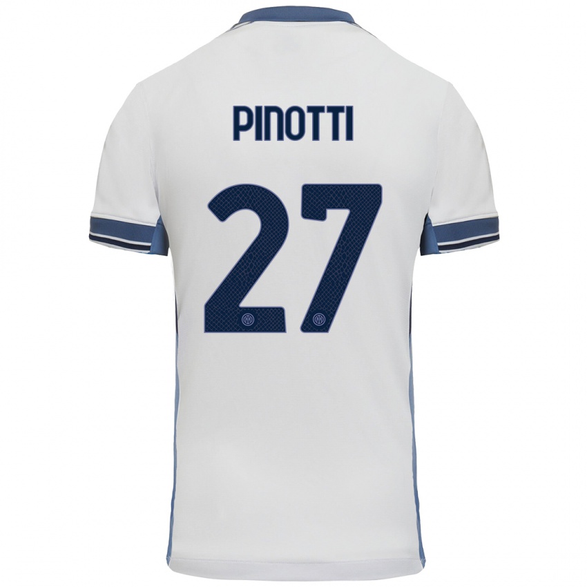 Heren Manuel Pinotti #27 Wit Grijs Uitshirt Uittenue 2024/25 T-Shirt