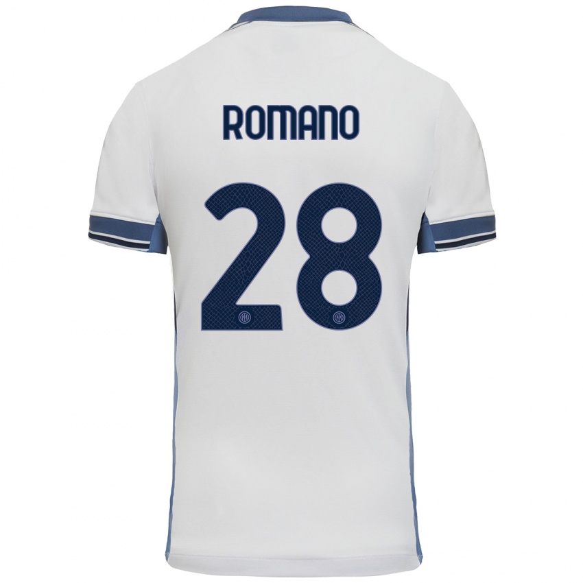 Heren Thiago Romano #28 Wit Grijs Uitshirt Uittenue 2024/25 T-Shirt