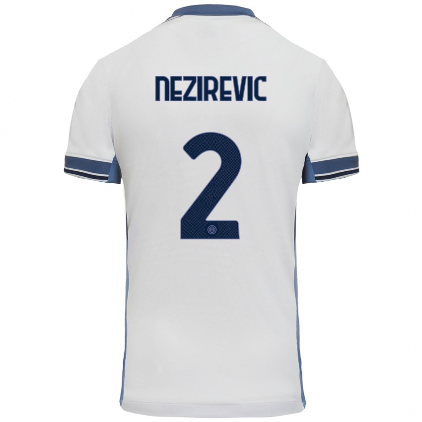 Heren Alem Nezirevic #2 Wit Grijs Uitshirt Uittenue 2024/25 T-Shirt