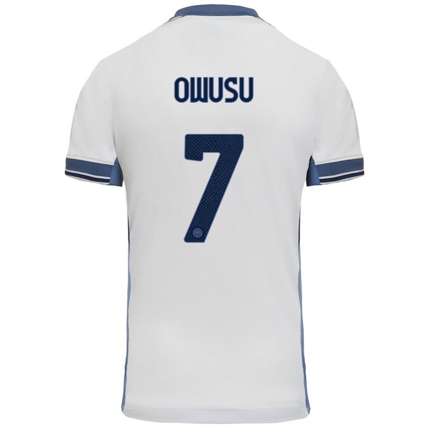 Heren Enoch Owusu #7 Wit Grijs Uitshirt Uittenue 2024/25 T-Shirt