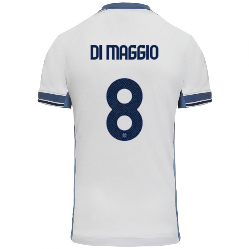 Heren Luca Di Maggio #8 Wit Grijs Uitshirt Uittenue 2024/25 T-Shirt