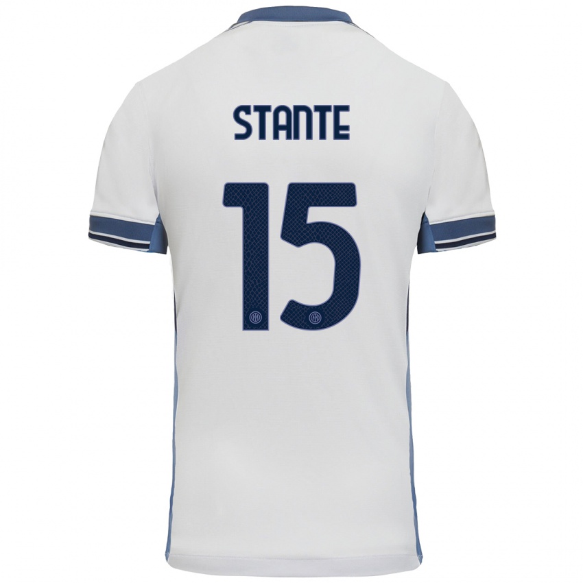 Heren Francesco Stante #15 Wit Grijs Uitshirt Uittenue 2024/25 T-Shirt