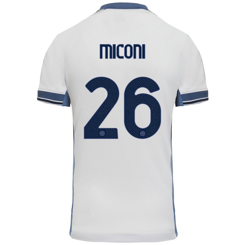 Heren Riccardo Miconi #26 Wit Grijs Uitshirt Uittenue 2024/25 T-Shirt