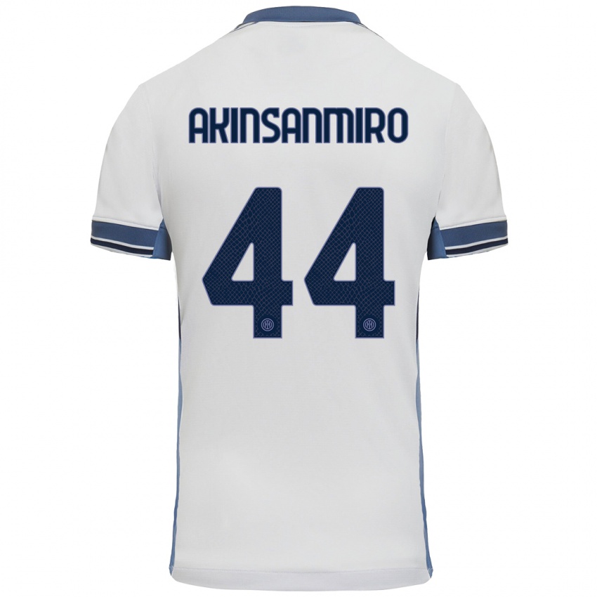 Heren Ebenezer Akinsanmiro #44 Wit Grijs Uitshirt Uittenue 2024/25 T-Shirt