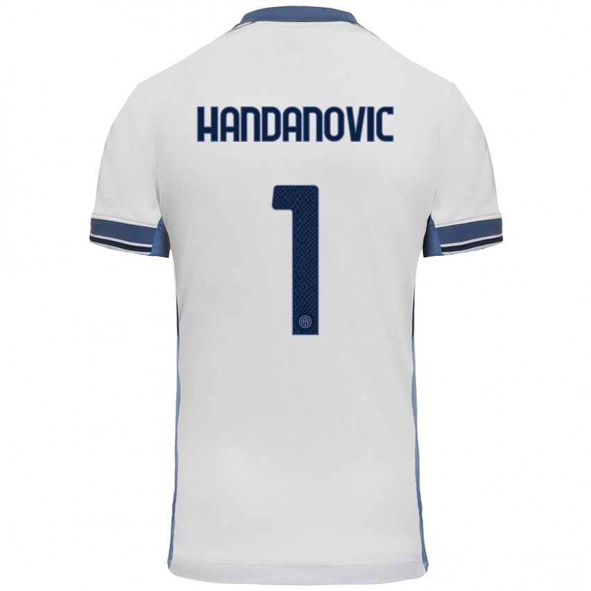 Heren Samir Handanovic #1 Wit Grijs Uitshirt Uittenue 2024/25 T-Shirt