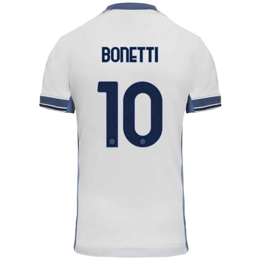 Heren Tatiana Bonetti #10 Wit Grijs Uitshirt Uittenue 2024/25 T-Shirt