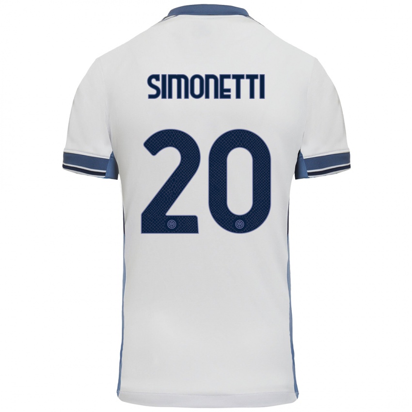 Heren Flaminia Simonetti #20 Wit Grijs Uitshirt Uittenue 2024/25 T-Shirt