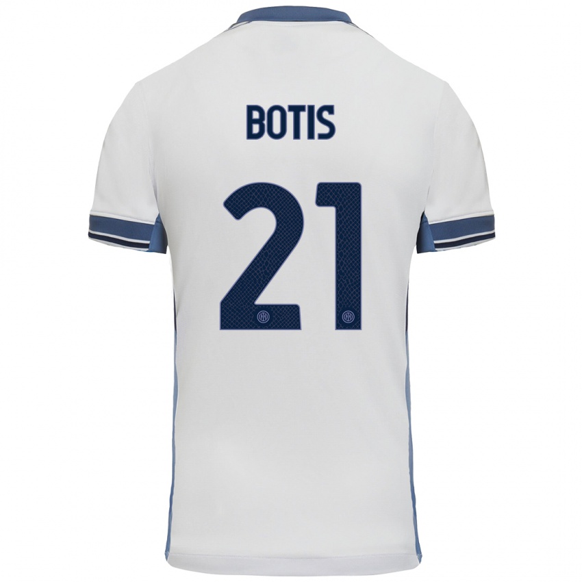 Heren Nikolaos Botis #21 Wit Grijs Uitshirt Uittenue 2024/25 T-Shirt