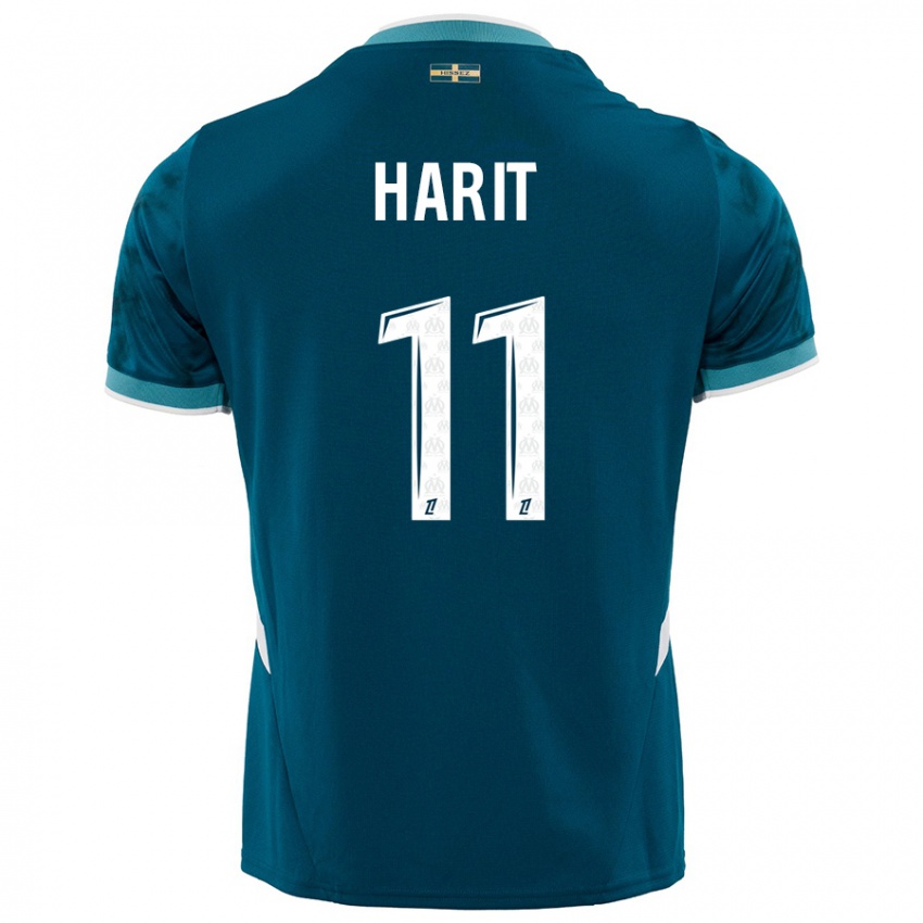 Heren Amine Harit #11 Turkoois Blauw Uitshirt Uittenue 2024/25 T-Shirt