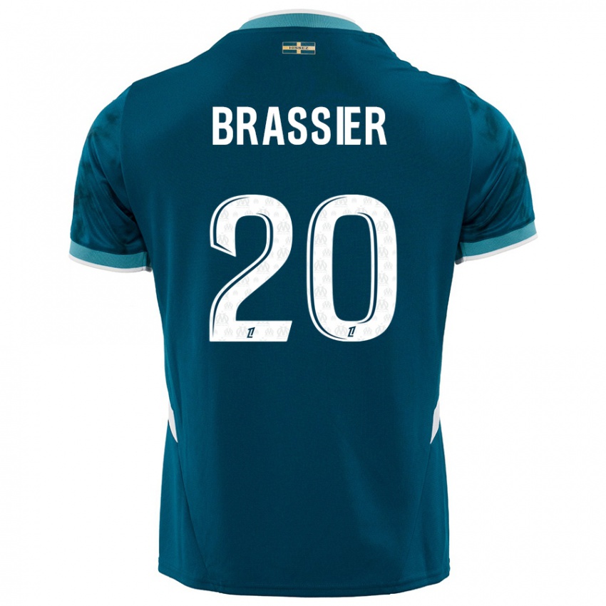 Heren Lilian Brassier #20 Turkoois Blauw Uitshirt Uittenue 2024/25 T-Shirt