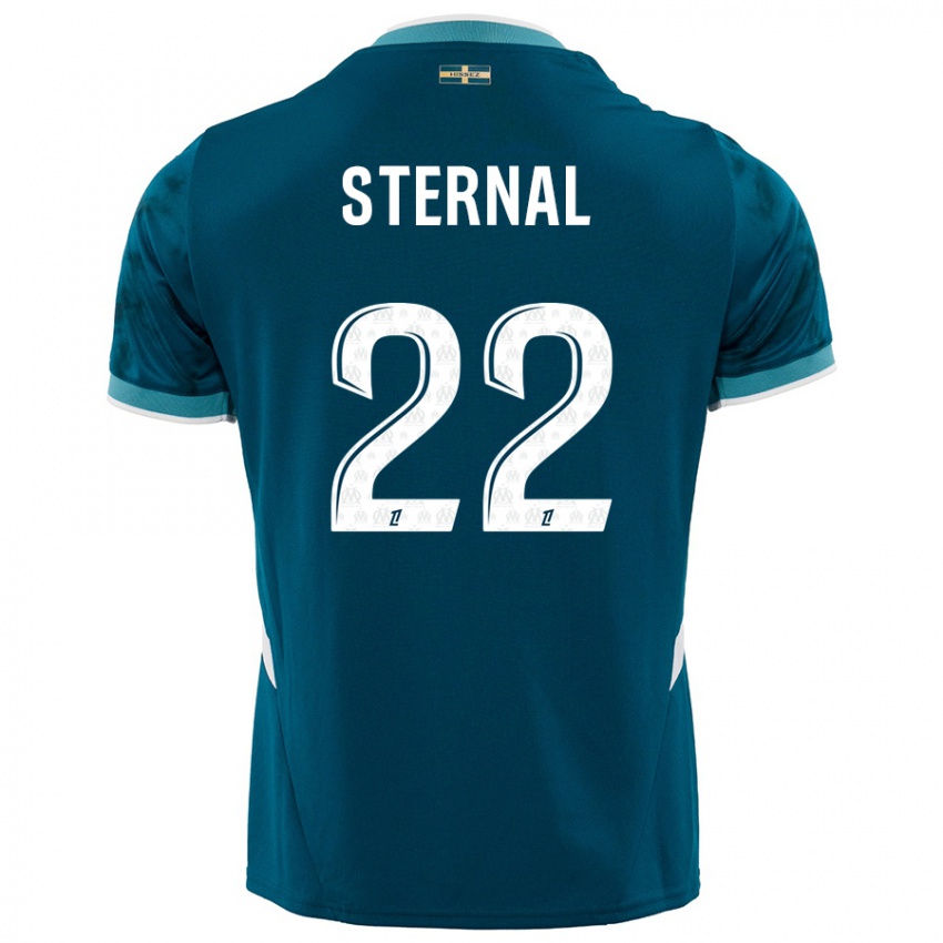 Heren Enzo Sternal #22 Turkoois Blauw Uitshirt Uittenue 2024/25 T-Shirt