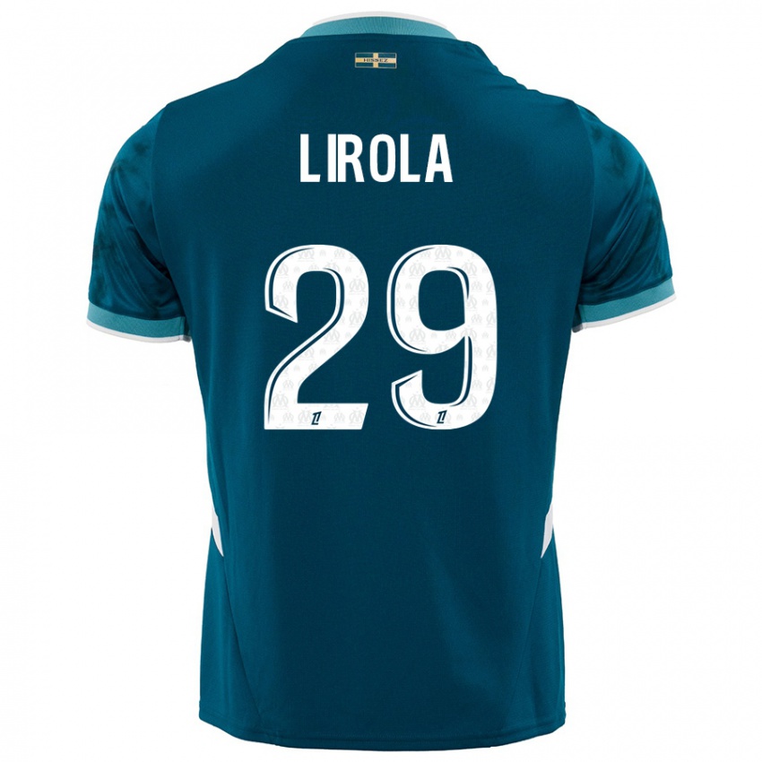 Heren Pol Lirola #29 Turkoois Blauw Uitshirt Uittenue 2024/25 T-Shirt