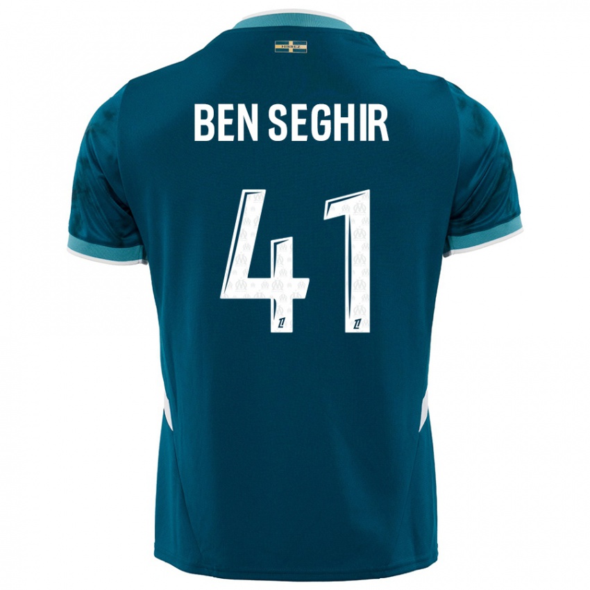 Heren Salim Ben Seghir #41 Turkoois Blauw Uitshirt Uittenue 2024/25 T-Shirt