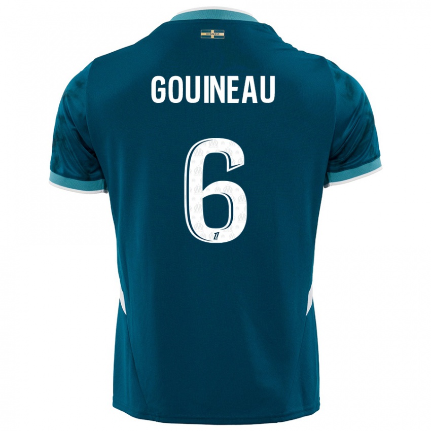 Heren Coline Gouineau #6 Turkoois Blauw Uitshirt Uittenue 2024/25 T-Shirt